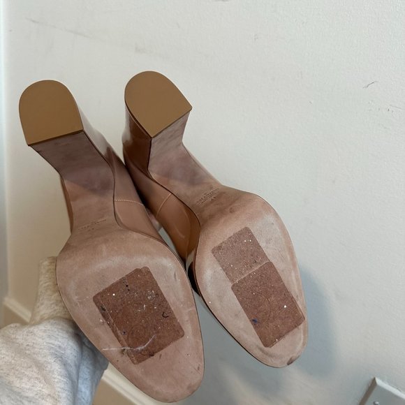 Valentino Garavani Tan-Go Platform Pumps Ankle Strap Block Heels Patent Leather - Picture 10 of 12